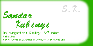 sandor kubinyi business card